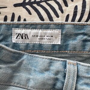 Zara Light Blue Denim Jeans- wide leg size 8